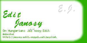 edit janosy business card